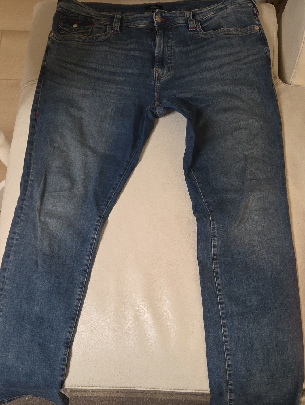 True Religion Slim Straight Jeans in Blue Denim